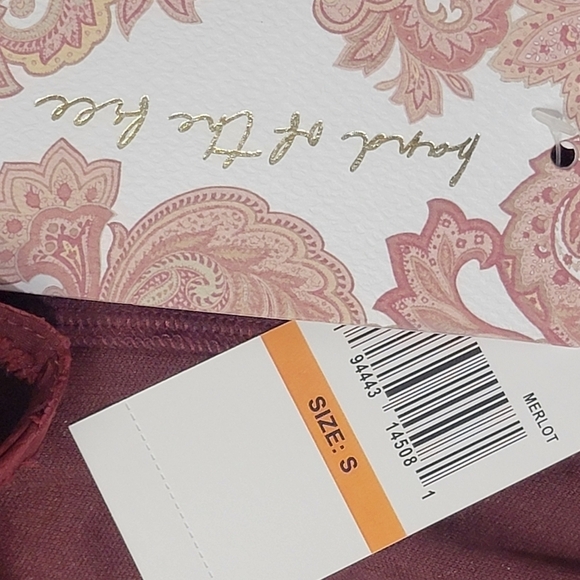 Band Of The Free Band of Gypsies Lila Merlot Midi Dress Size Small Lace  UpFront - Picture 8 of 15